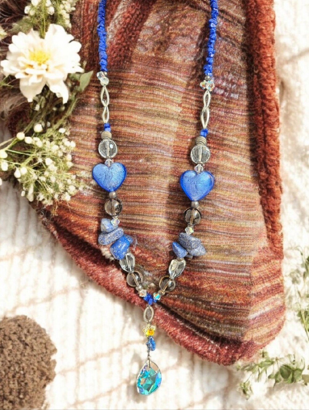 Gemstones Necklace & Matching Earrings Set-NWOT